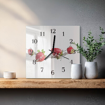 Orologio quadrato Fragole in acqua