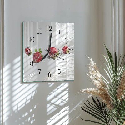 Orologio quadrato Fragole in acqua