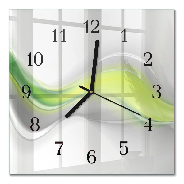 Quadrato orologio in vetro decorativo Onde di colore