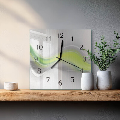 Quadrato orologio in vetro decorativo Onde di colore