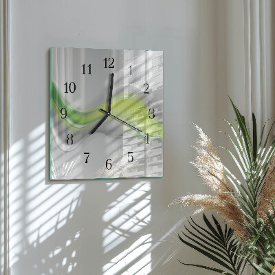 Quadrato orologio in vetro decorativo Onde di colore