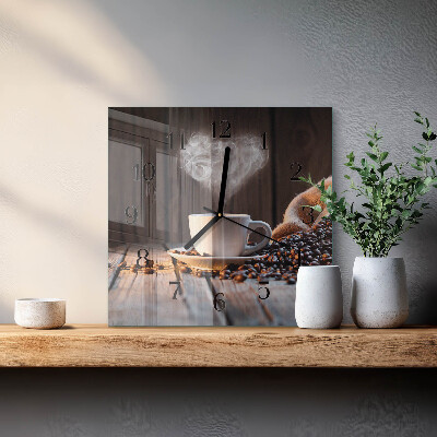 Orologio quadrato Amore per il caffè