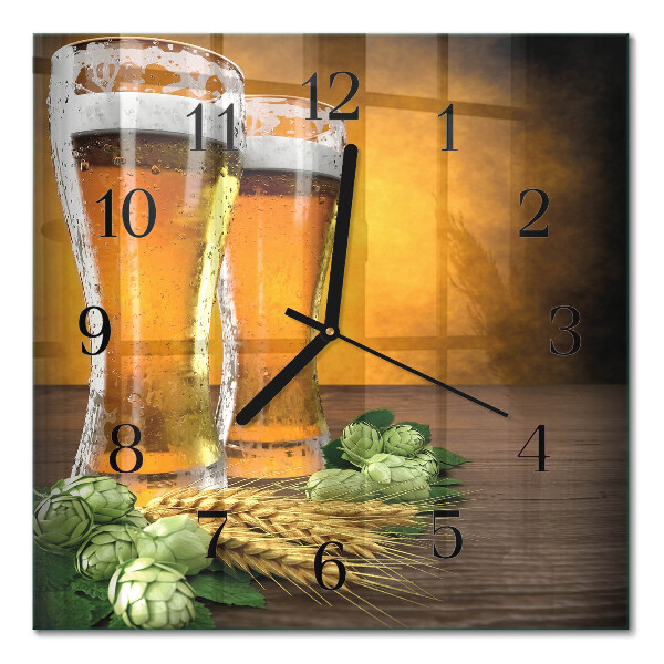 Orologio quadrato in vetro Bicchieri di birra