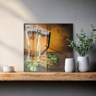 Orologio quadrato in vetro Bicchieri di birra