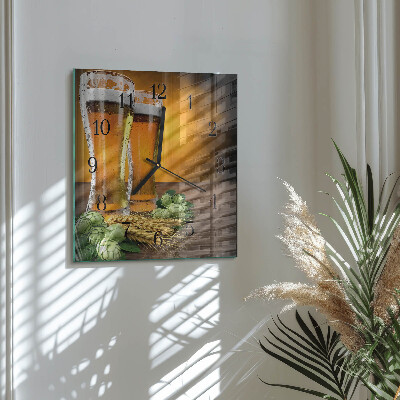 Orologio quadrato in vetro Bicchieri di birra