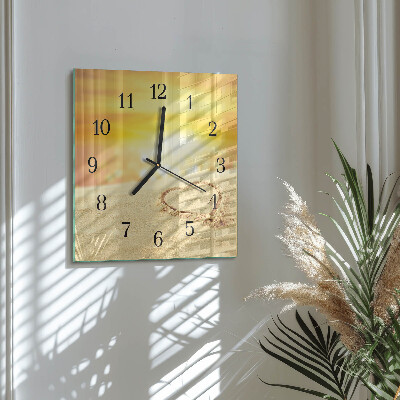 Orologio quadrato Cuore nella sabbia