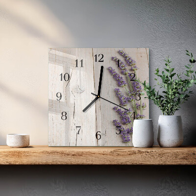 Orologio quadrato in vetro Lavanda