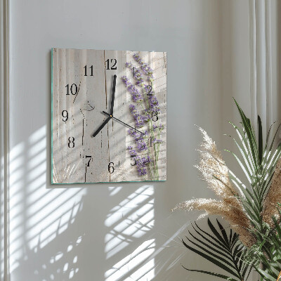 Orologio quadrato in vetro Lavanda