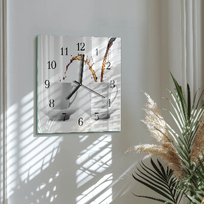 Quadrato orologio da parete Tazze di caffè