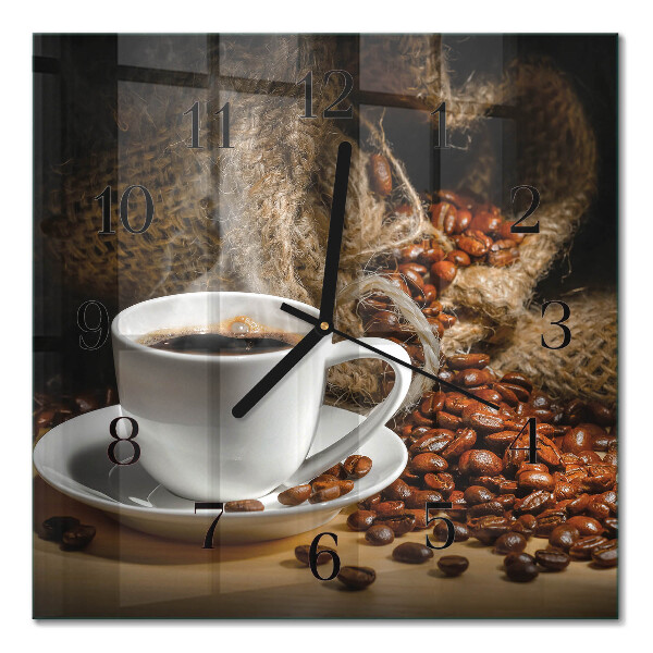 Quadrato orologio da parete Caffè