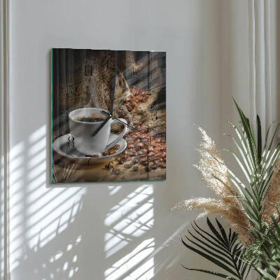 Quadrato orologio da parete Caffè