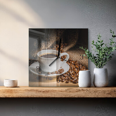 Orologio quadrato in vetro Caffè