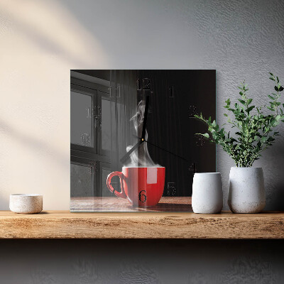 Orologio quadrato Una tazza di caffè