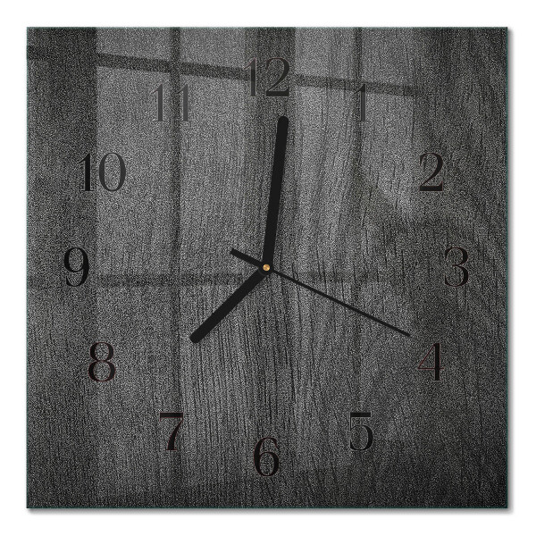 Quadrato orologio in vetro decorativo Legna