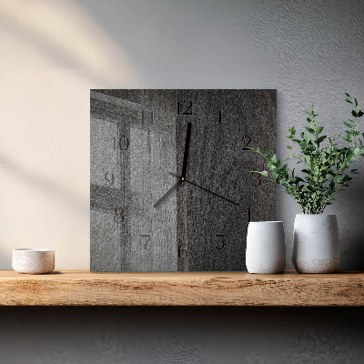 Quadrato orologio in vetro decorativo Legna