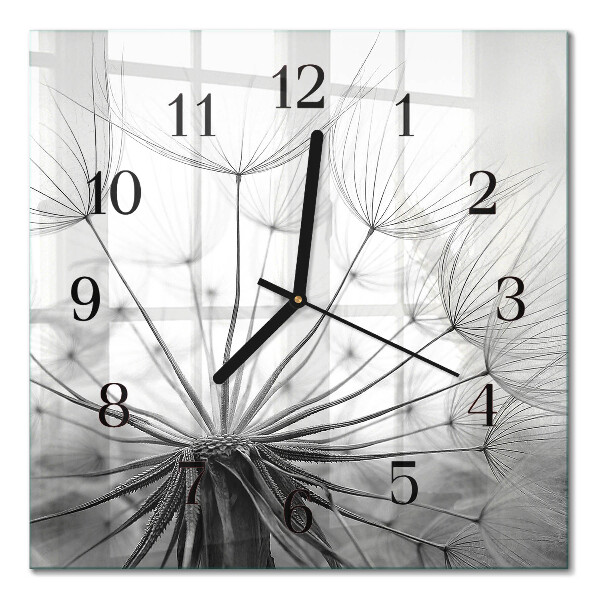 Quadrato orologio in vetro decorativo Dente di leone