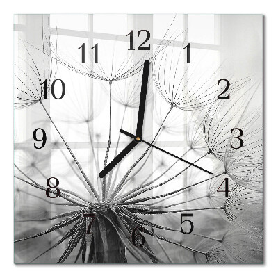 Quadrato orologio in vetro decorativo Dente di leone