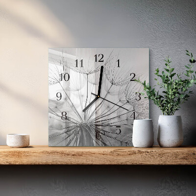 Quadrato orologio in vetro decorativo Dente di leone