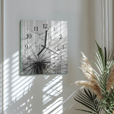 Quadrato orologio in vetro decorativo Dente di leone
