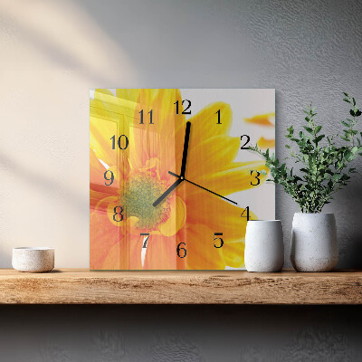 Quadrato orologio da parete Fiore