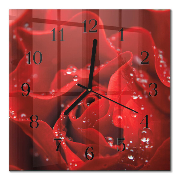 Orologio quadrato in vetro Rosa