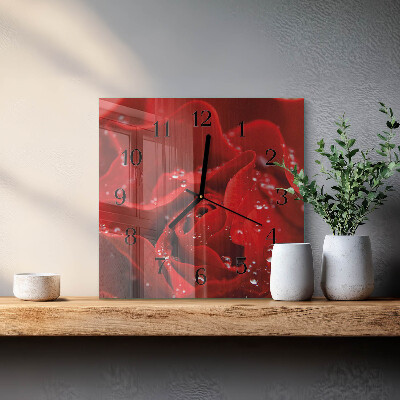 Orologio quadrato in vetro Rosa
