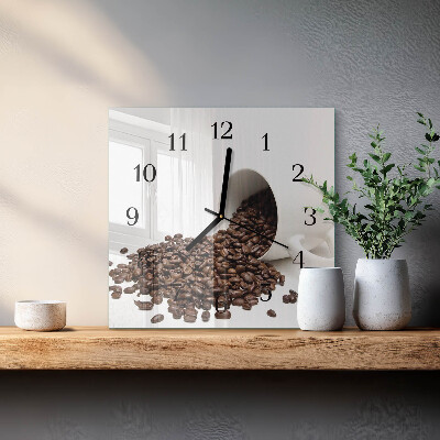 Quadrato orologio da parete Una tazza di caffè