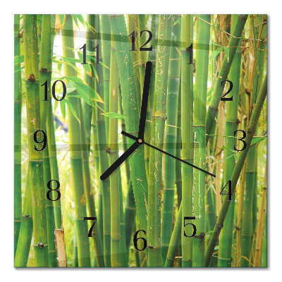 Quadrato orologio in vetro decorativo Bambù