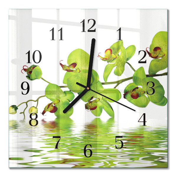 Quadrato orologio da parete Orchidea