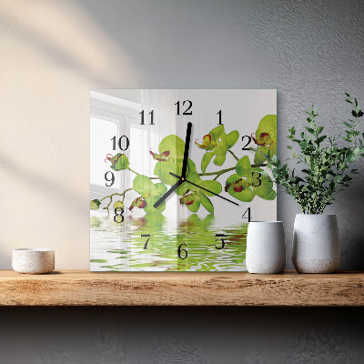Quadrato orologio da parete Orchidea
