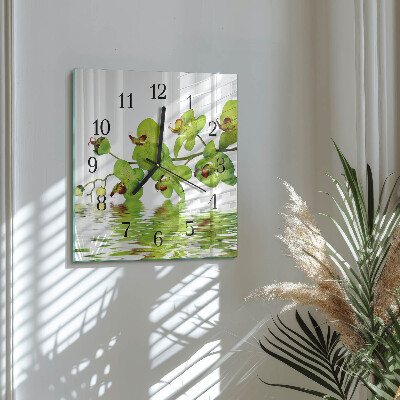 Quadrato orologio da parete Orchidea