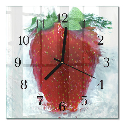 Orologio quadrato in vetro Fragola