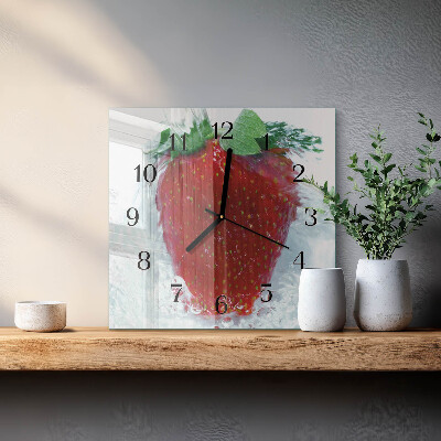 Orologio quadrato in vetro Fragola