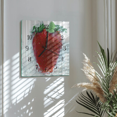 Orologio quadrato in vetro Fragola