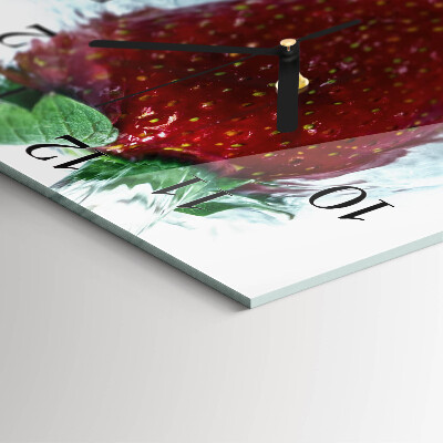 Orologio quadrato in vetro Fragola