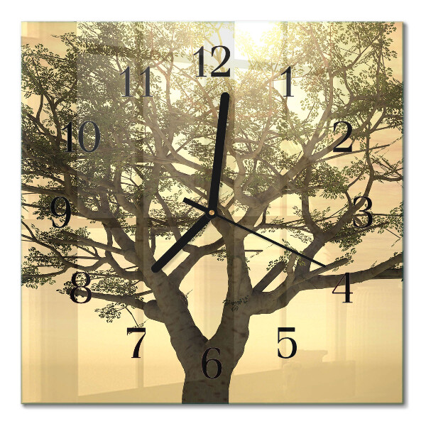 Quadrato orologio da parete Albero