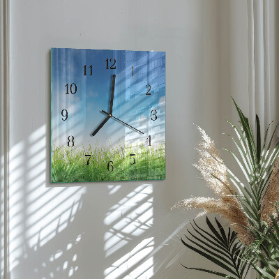 Quadrato orologio in vetro decorativo Erba
