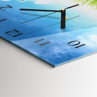 Quadrato orologio in vetro decorativo Erba