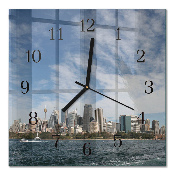 Quadrato orologio da parete Città