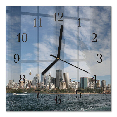 Quadrato orologio da parete Città