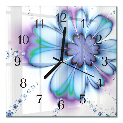 Quadrato orologio in vetro decorativo Fiore