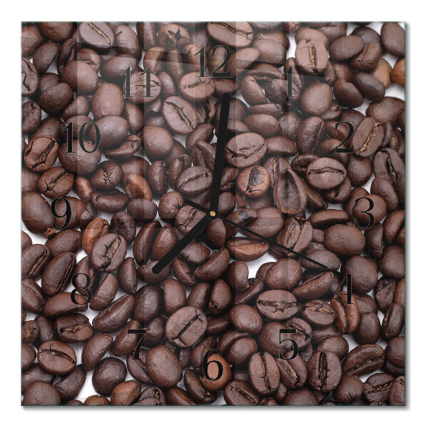Quadrato orologio da parete Chicchi di caffè