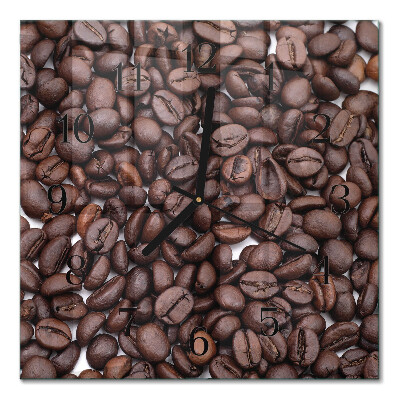 Quadrato orologio da parete Chicchi di caffè