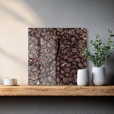 Quadrato orologio da parete Chicchi di caffè