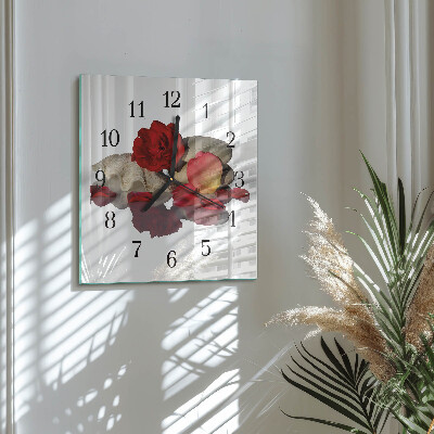Orologio quadrato Ciotola di rose