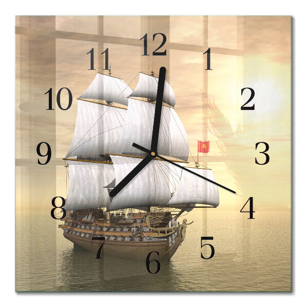 Orologio quadrato in vetro Nave
