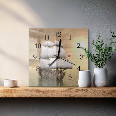 Orologio quadrato in vetro Nave