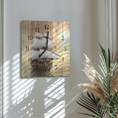 Orologio quadrato in vetro Nave
