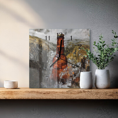 Quadrato orologio da parete Birra