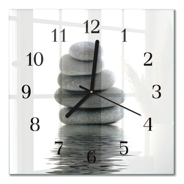 Quadrato orologio in vetro decorativo Pietre